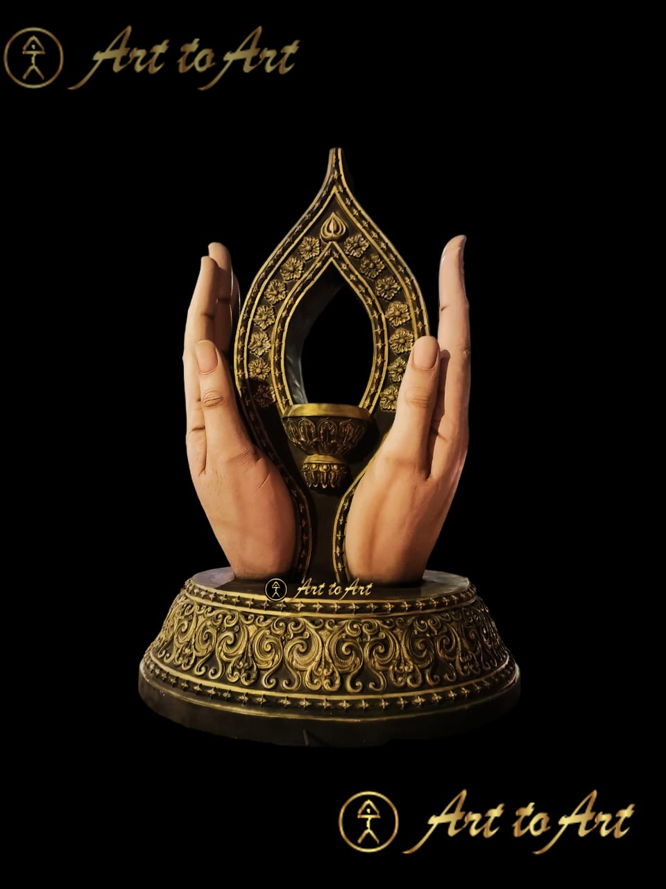Hand Diya sculpture